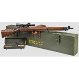 A sniper rifle  Enfield No. 4 Mk I* (T) with scope 32, in transport box   Cal. .303 brit., no.