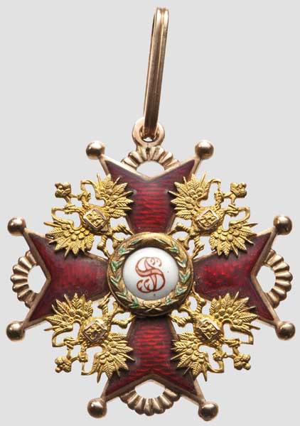 Orden vom Heiligen Stanislaus - Kreuz 2. Klasse von Albert Keibel im Etui   In mehrfarbigem Gold - Image 2 of 7