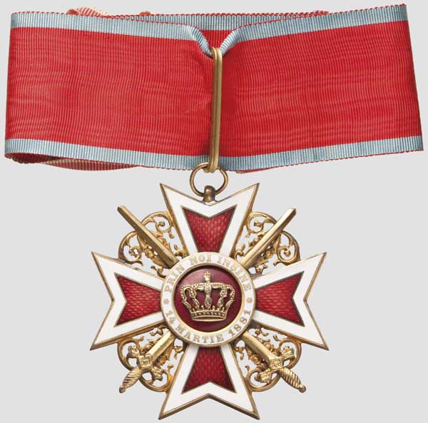 Orden der Krone von Rumänien 1. Modell (1881 - 1932) - Kommandeurkreuz mit Schwertern, Zimmermann-