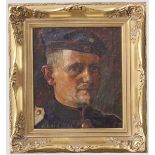 Prof. Georg Hilgers (1879 - 1944) - Selbstportrait als Kanonier im Ersten Weltkrieg   l auf