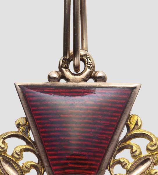 Orden der Heiligen Anna - Kreuz 1. Klasse von 1870   Feinste, in mehrfarbigem Gold gearbeitete - Image 3 of 5
