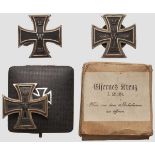 Gruppe Eiserne Kreuze 1. und 2. Klasse 1914   Eisernes Kreuz 1. Klasse 1914, nichtmagnetisch,