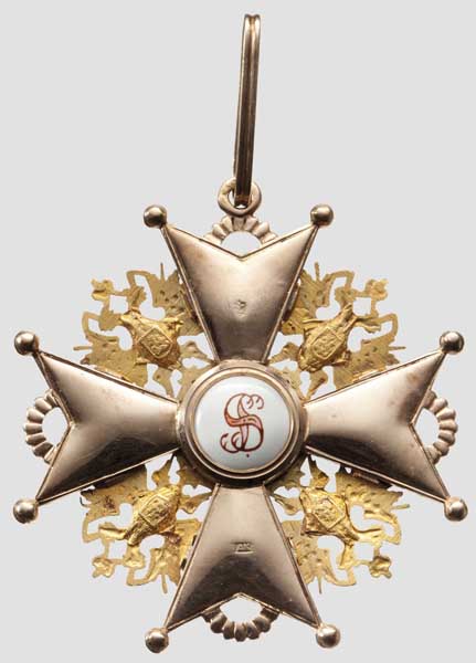 Orden vom Heiligen Stanislaus - Kreuz 1. Klasse von Albert Keibel   Große, in mehrfarbigem Gold - Image 2 of 5