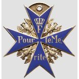 Orden Pour le Mérite - Ordenskreuz aus den 1920er Jahren   Aus vergoldetem Silber gefertigtes