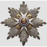 Olaf-Orden, Bruststern zum Großkreuz, nach 1906   Silber brillantiert, die goldene Auflage