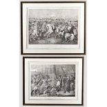 Zwei großformatige Lithografien - Napoleon mit den berühmtesten französischen Generalen seiner