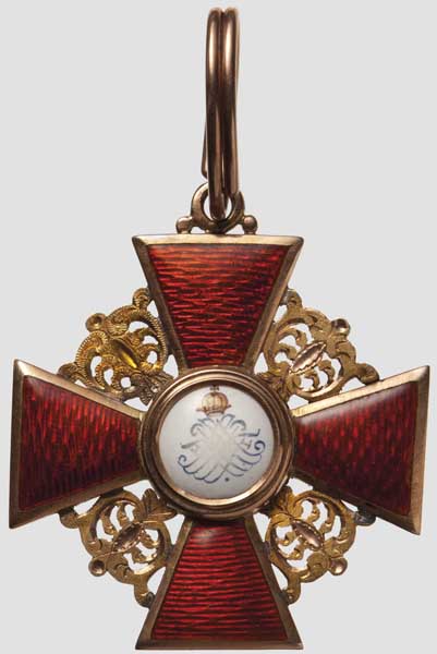 Orden der Heiligen Anna - Kreuz 3. Klasse im Etui   In Gold gefertigtes frühes Ordenskreuz um - Image 3 of 3