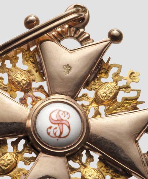 Orden vom Heiligen Stanislaus - Kreuz 2. Klasse von Albert Keibel im Etui   In mehrfarbigem Gold - Image 4 of 7