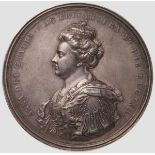 Silbermedaille aus dem Jahr 1707 auf die Vereinigung von England und Schottland   Queen Anne (1702 -