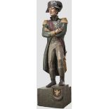 Kaiser Napoleon I. Bonaparte - lebensgroße Holzfigur   Aus einem Stück gehauen bzw. geschnitzt.