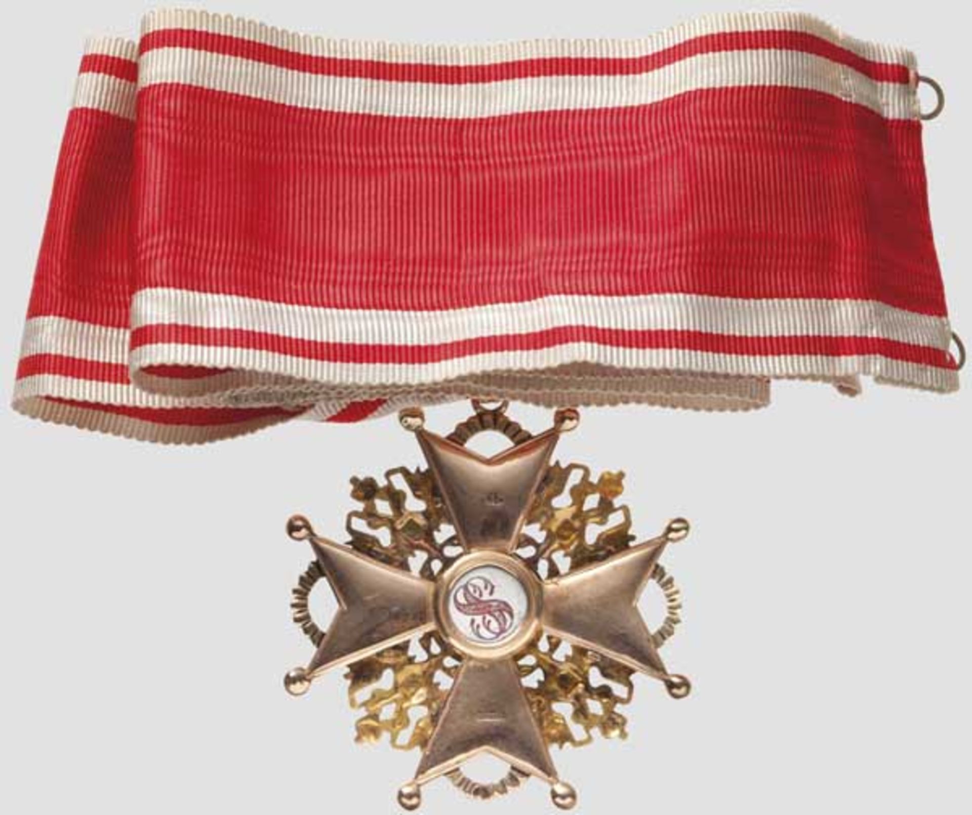 Orden vom Heiligen Stanislaus - Kreuz 2. Klasse von Eduard um 1910   In mehrfarbigem Gold gefertigte - Bild 2 aus 4