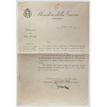 Benito Mussolini - Schreiben an König Vittorio Emanuele III. vom 28. September 1942   Briefkopf "