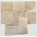König Ludwig XV. und Ludwig  XVI. - zwei signierte Dokumente   Jeweils kalligraphisch auf