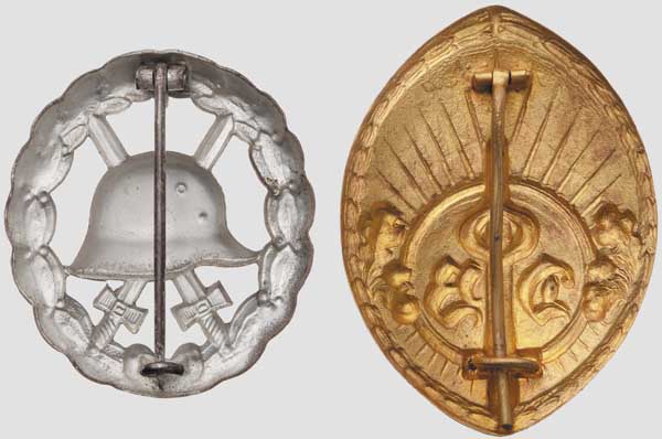Steckabzeichen des Deutschen Offiziers Vereins   Aus vergoldeter Bronze, hohl geprägtes, - Image 2 of 2