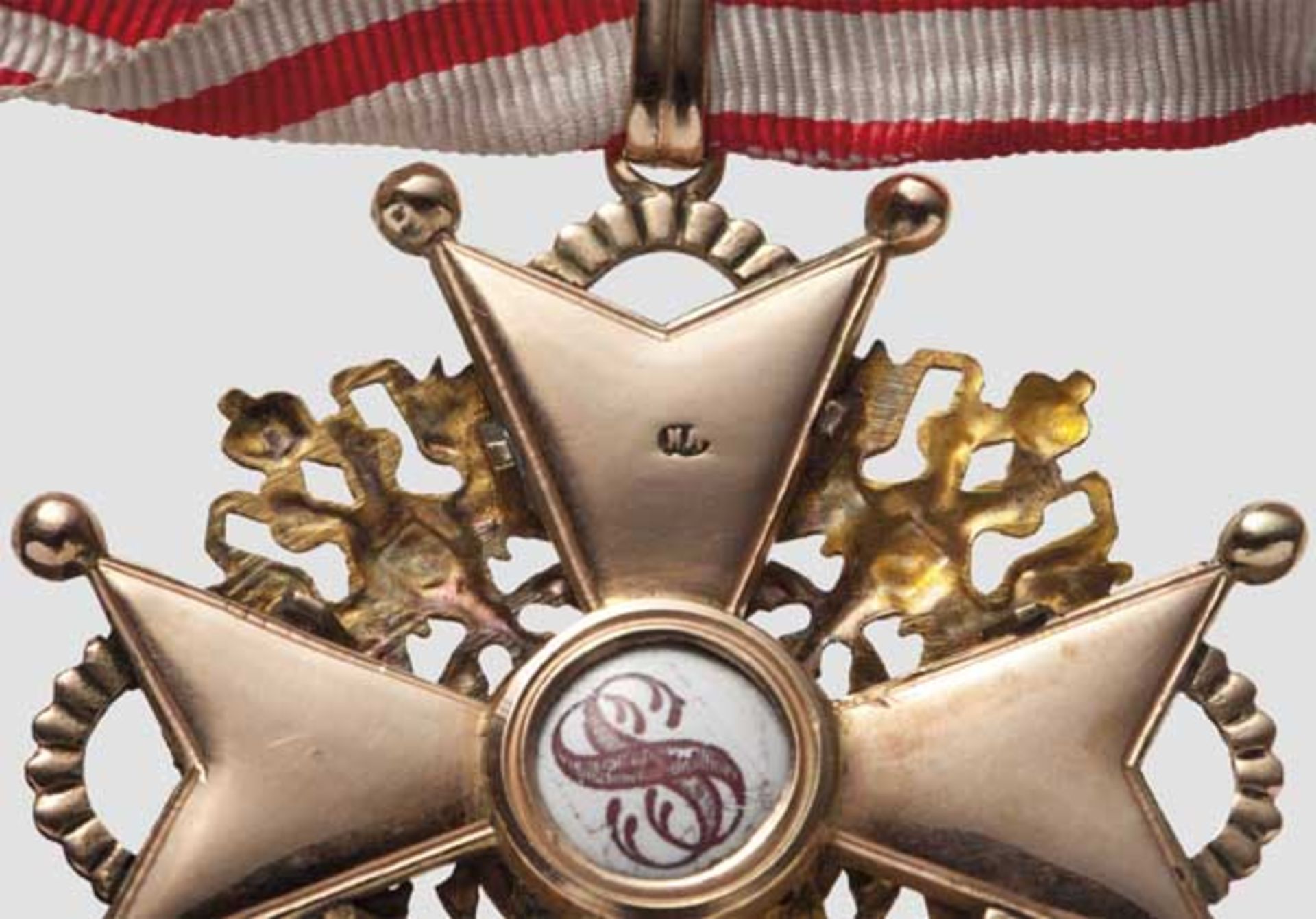 Orden vom Heiligen Stanislaus - Kreuz 2. Klasse von Eduard um 1910   In mehrfarbigem Gold gefertigte - Bild 4 aus 4