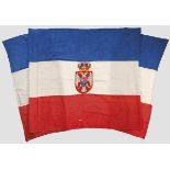 Kriegsflagge des Königreichs Jugoslawien 1929 - 1941   In den Nationalfarben Blau, Weiß und Rot