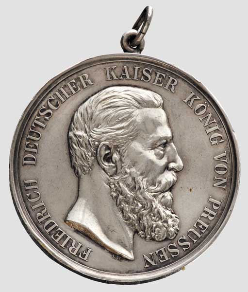 Schießpreis-Medaille "DEM BESTEN SCHÜTZEN" unter Friedrich III.   Geprägte Silbermedaille,