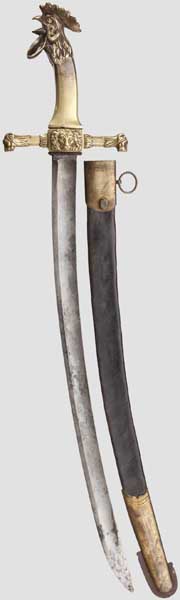Offiziers-Faschinenmesser für Sappeure des Geniekorps   Gekrümmte Rückenklinge mit beiderseitigem