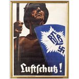 Ludwig Hohlwein - Plakat des Reichsluftschutzbund Plakat "Luftschutz", mehrfarbig gestaltet, mit