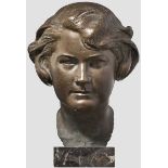 Ferdinand Liebermann (1883 - 1941) - Portraitkopf Geli Raubal  Bronze. Der Gesichtsausdruck eher