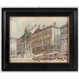 Adolf Hitler - Aquarell "Wien - Hoher Markt", 1913 Aquarellfarbe auf Papier, im Vordergrund rechts