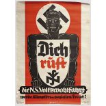 Drei Plakate Plakat "Dich ruft die N.S.Volkswohlfahrt", Maße 83 x 59 cm. Plakat "Berghotel