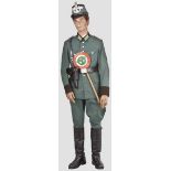 Uniformensemble eines Hauptwachtmeisters der Stuttgarter Schutzpolizei  Fiberglastschako von