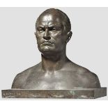 Giovanni Battista Ricci (1891 - 1956) - monumentale Portraitbüste Benito Mussolinis Bronze,