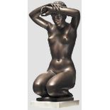 Arno Breker (1900 - 1991) - Die Kniende Bronze mit brauner Patina, an der Plinthe seitlich