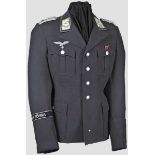 Uniformnachlass eines Oberleutnants der Division "Hermann Göring" Eigentumsrock aus luftwaffenblauem