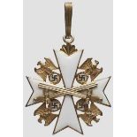 Deutscher Adler-Orden 1. Stufe mit Schwertern, 2. Modell Halskreuz, Silber vergoldet und weiß