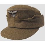 A field cap for officers of the SA Wehrmannschaften Brown wool body and visor, silver bullion