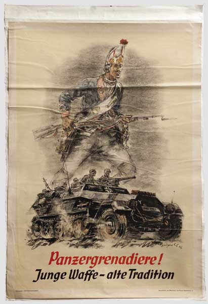 Plakat "Panzergrenadiere! Junge Waffe - alte Tradition" Mehrfarbiger Druck. Panzergrenadiere der