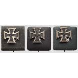 Drei Eiserne Kreuz 1. Klasse 1939 im Etui EK 1. Klasse, mehrteilig gefertigt, magnetischer