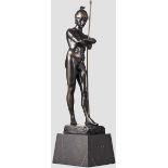 Julius Schmid-Felling - antiker Kämpfer, um 1930 Bronze, braun patiniert (berieben), rs. auf der