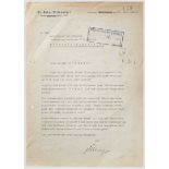Schreiben Oskar Dirlewanger an Otto Günsche Maschinengeschriebener Brief mit Signatur in blauer
