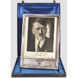 Adolf Hitler - Anny Winter - Widmungsfoto in Silberrahmen  Geschenkportrait mit Widmung an Anny