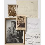 Autographen verschiedener Künstler aus den Jahren 1931 - 1973 Hans Albers (1891 - 1960),