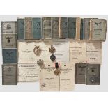 Kleine Dokumentensammlung Luftwaffe Zwölf Verleihungsurkunden, teils zusammengehörig, darunter