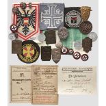 Kleine Sammlung zur NSDAP in Österreich Zehn Partei- bzw. Sympathieabzeichen, darunter vier Stück "