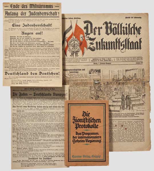 Seltene frühe antisemitische Flugblätter und Publikationen Anfang 1919, zwei Berliner Flugblätter "