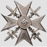 Spanienkreuz in Silber mit Schwertern - Steinhauer & Lück "800" In Silber geprägtes Kreuz des