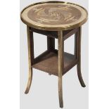 Tisch für einen Kreisleiter Tisch aus braunem Eichenholz und Holzplatte mit eingearbeiteten