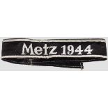 rmelband Metz 1944 Schwarzer Baumwollstoff, die Litzen und Stickerei aus Ersatzmaterial. Länge 45