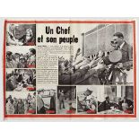 Plakat "Un Chef et son peuple" Plakat aus Papier bzw. Kartonage, mehrfarbig gestaltet, Text in