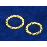 C17th PAIR OF ROPEWORK BONE FINGER RINGS.  A pair of ladies/gent’s bone rings worked in a rope-