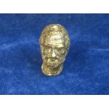 C15/16th CLAY HEAD OF A MALE. A well moulded clay head of a man dating from the medieval period,