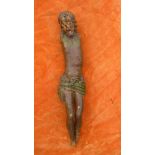 LARGE WOODEN CORPUS FIGURE IN ORIGINAL PAINT.  Measuring @ 18 inches in length this corpus figure