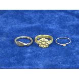 MEDIEVAL SILVER RING WITH STONE AND 2 OTHERS.    A ladies or child’s ring in silver inset with a