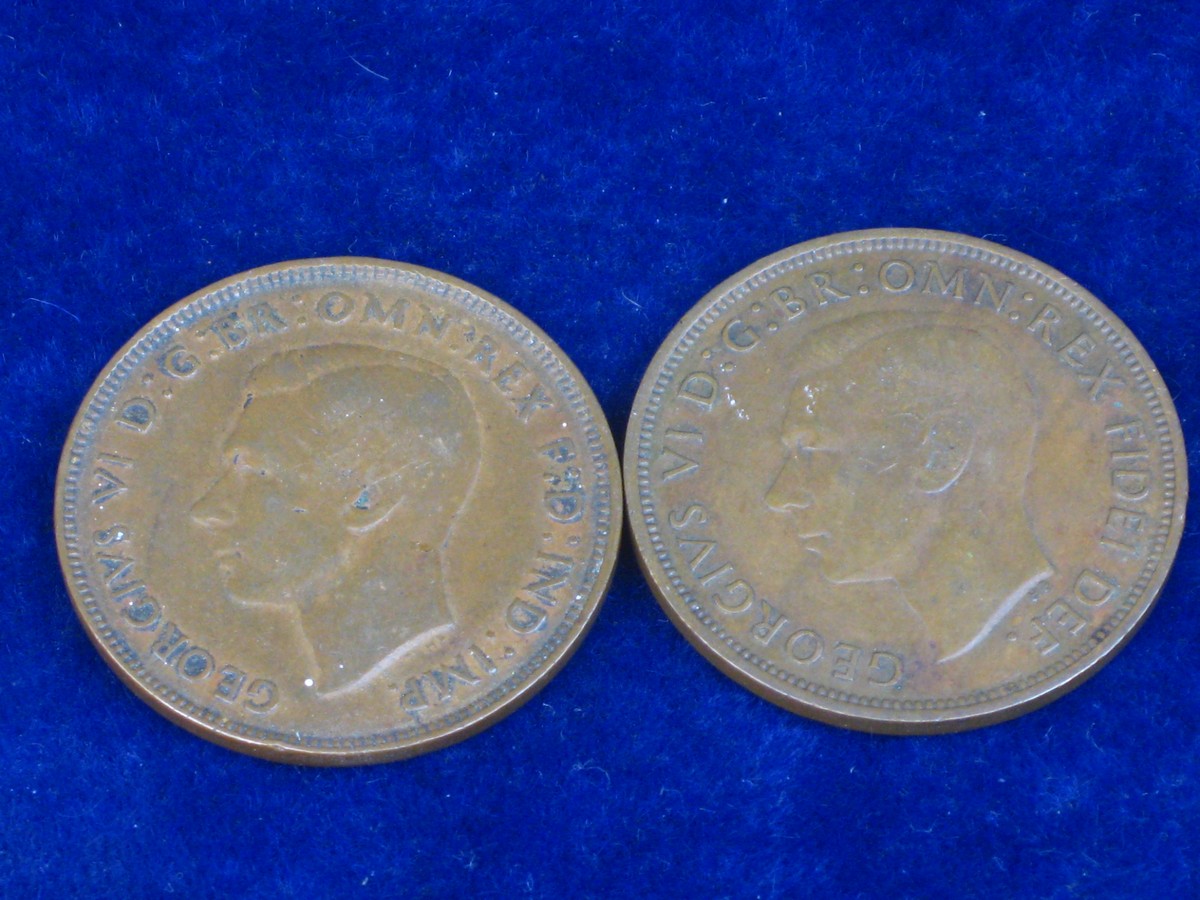 AUSTRALIAN MASONIC MARKED COINS.  A pair of Australian 1 penny coins dated 1942 and 1951 both - Image 3 of 3